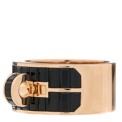 Hermes 18K Rose Gold Black Spinel Kelly Band Ring 54 6.75 3 of 7