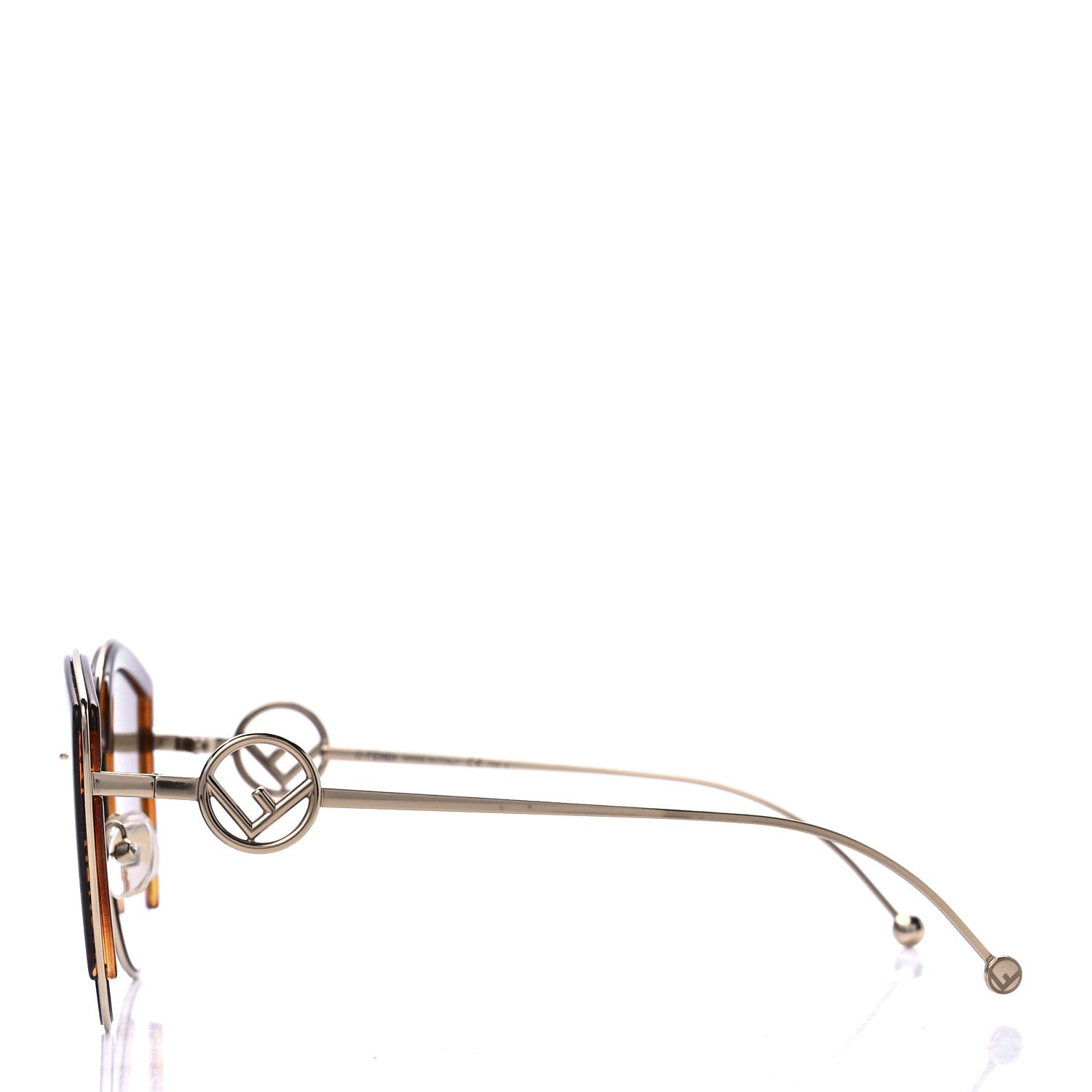 Fendi Metal Acetate F is Fendi FF Cat Eye Sunglasses FF 0290/S Gold 3 of 7
