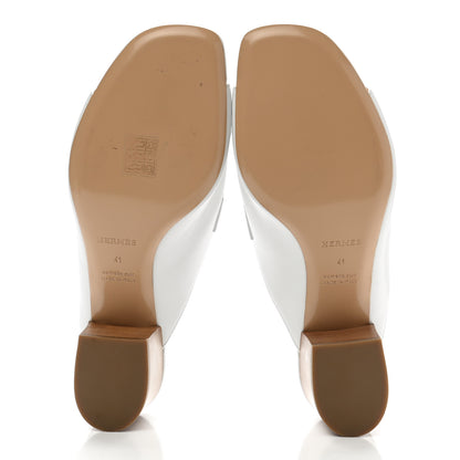 Hermes Calfskin Alma Mules 41 White 5 of 7