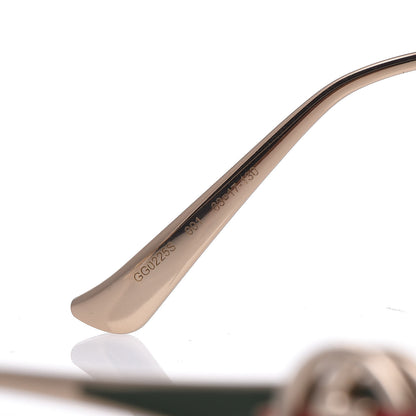 Gucci Metal Oversized Round Frame GG0225S Sunglasses Gold 6 of 7