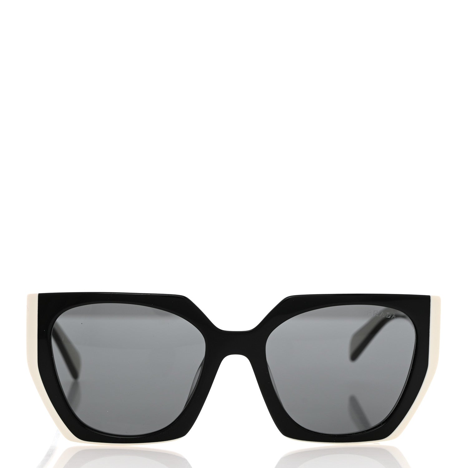 Prada Acetate Sunglasses SPR 15W Black White 2 of 8