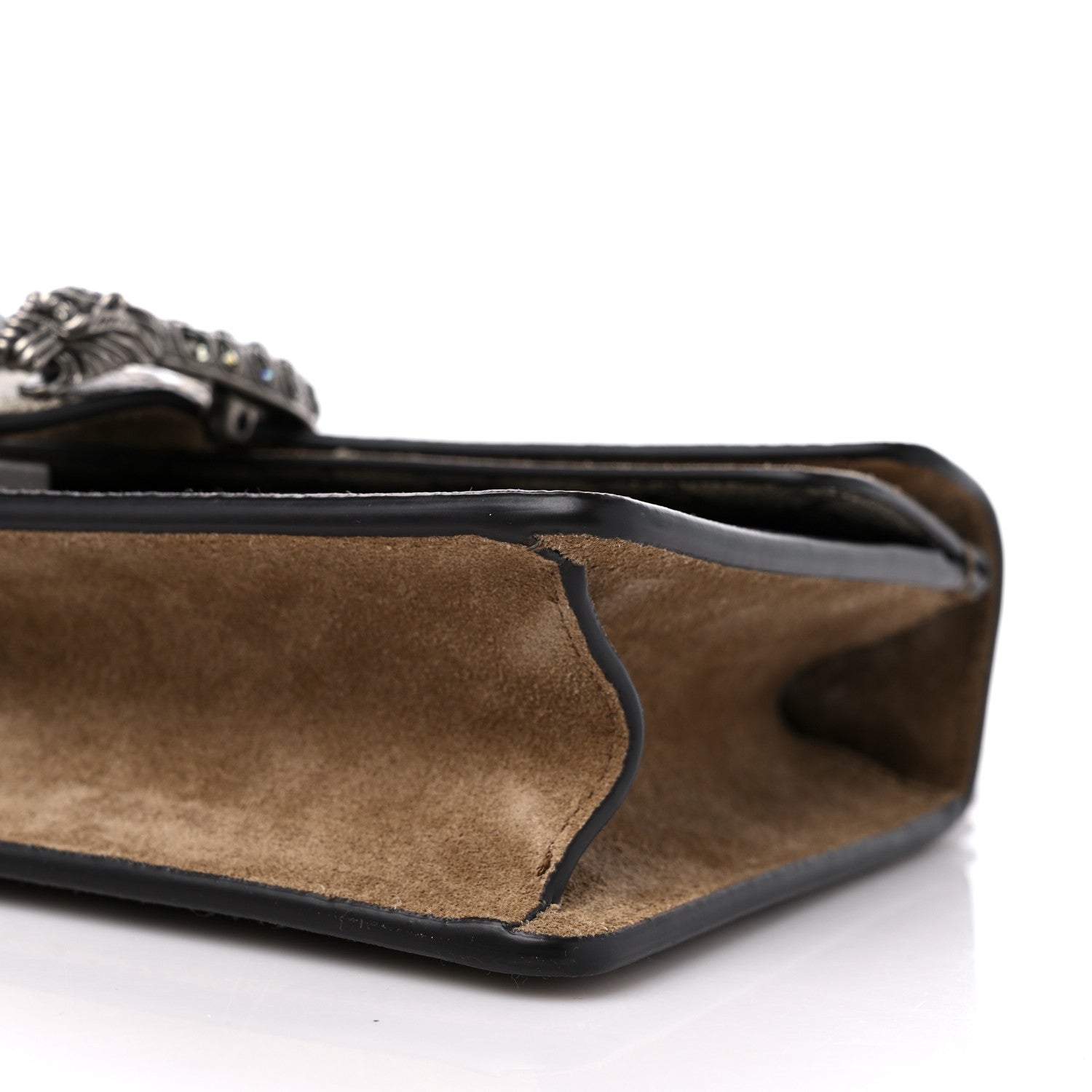 Gucci GG Supreme Monogram Suede Crystal Small Dionysus Shoulder Bag Beige Ebony Taupe 9 of 10