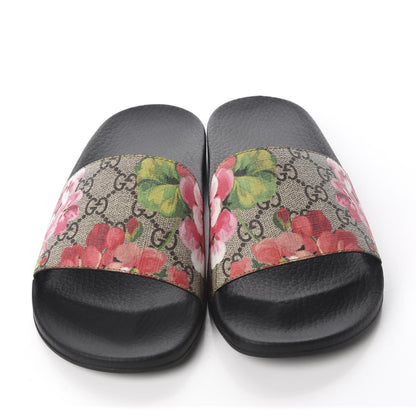 Gucci GG Supreme Monogram Blooms Slide Sandals Beige Multicolor 5 of 11
