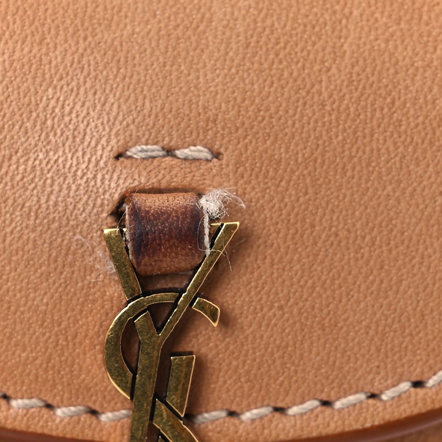 Calfskin Kaia Airpods Micro Bag Vintage Brown Gold