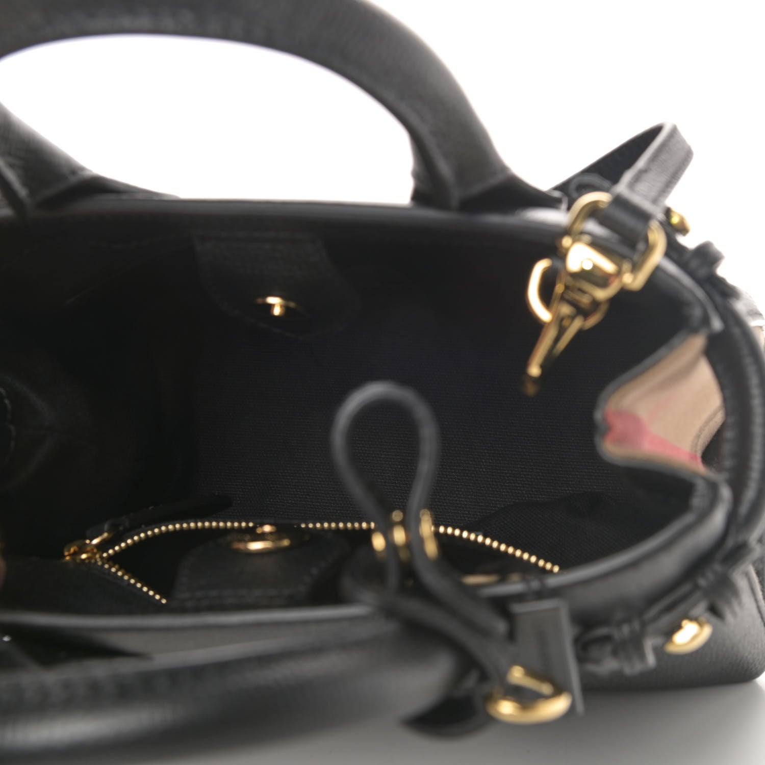 Burberry Derby Calfskin House Check Baby Banner Tote Black 4 of 4