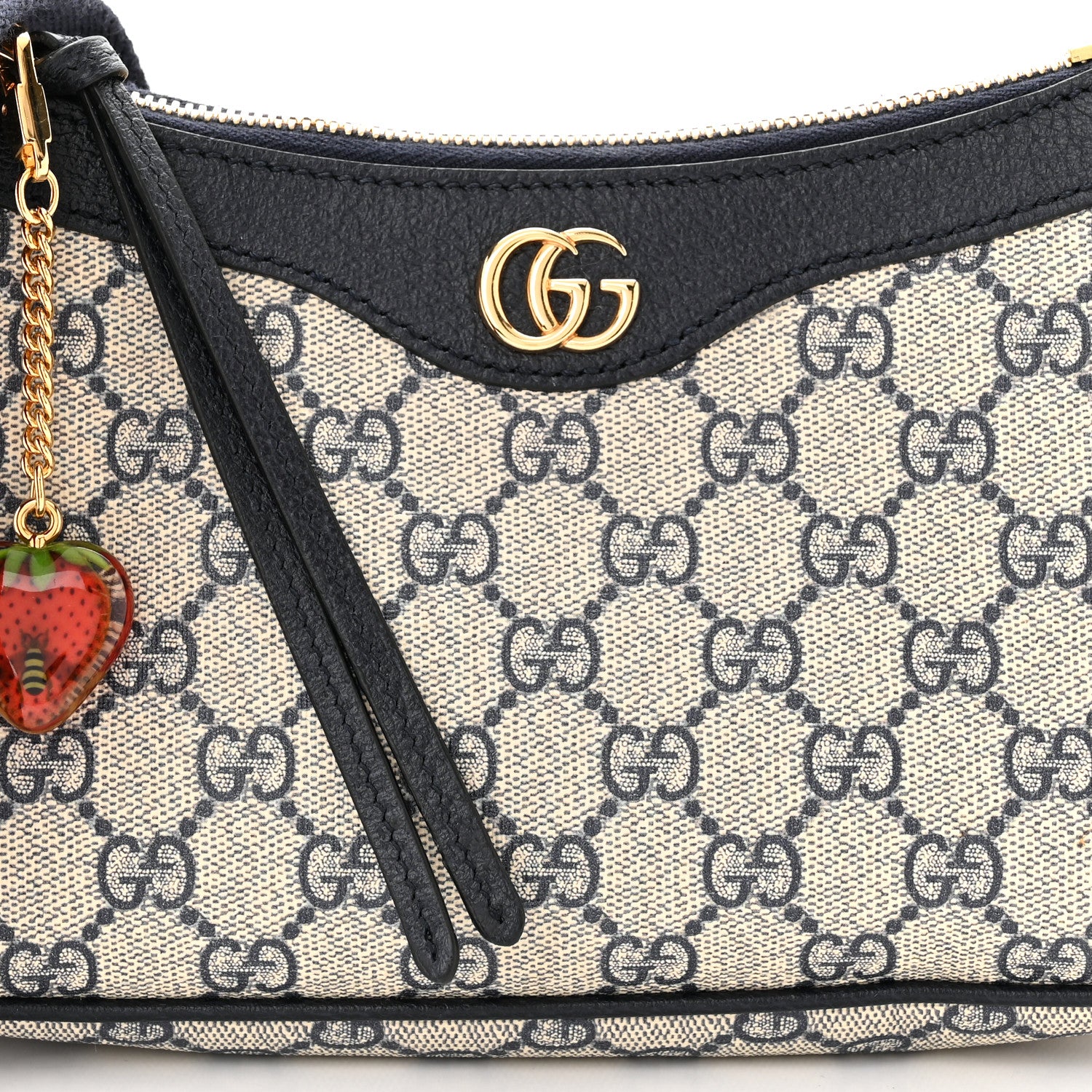 Gucci GG Supreme Monogram Textured Dollar Calfskin Web Small Ophidia GG Handbag Beige Blue 8 of 11