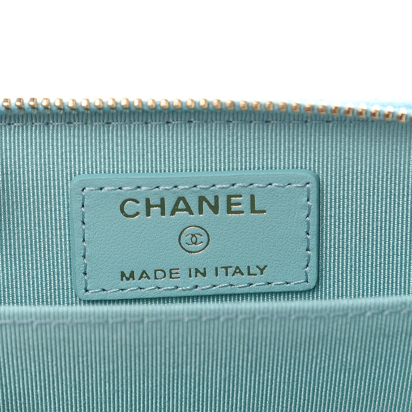 Caviar Quilted Zip Coin Purse Light Blue