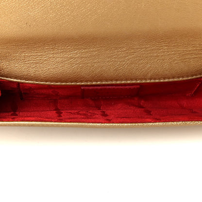 Christian Louboutin Metallic Calfskin Clutch Gold 4 of 7