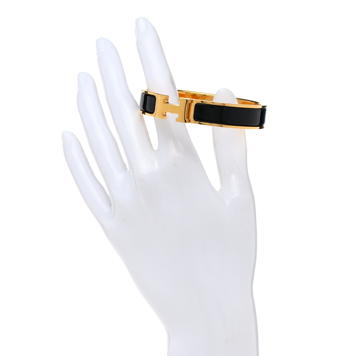 Hermes Enamel Narrow Clic Clac H Bracelet GM Black 2 of 5