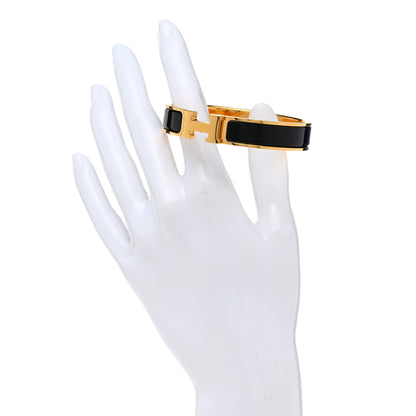 Hermes Enamel Narrow Clic Clac H Bracelet GM Black 2 of 5