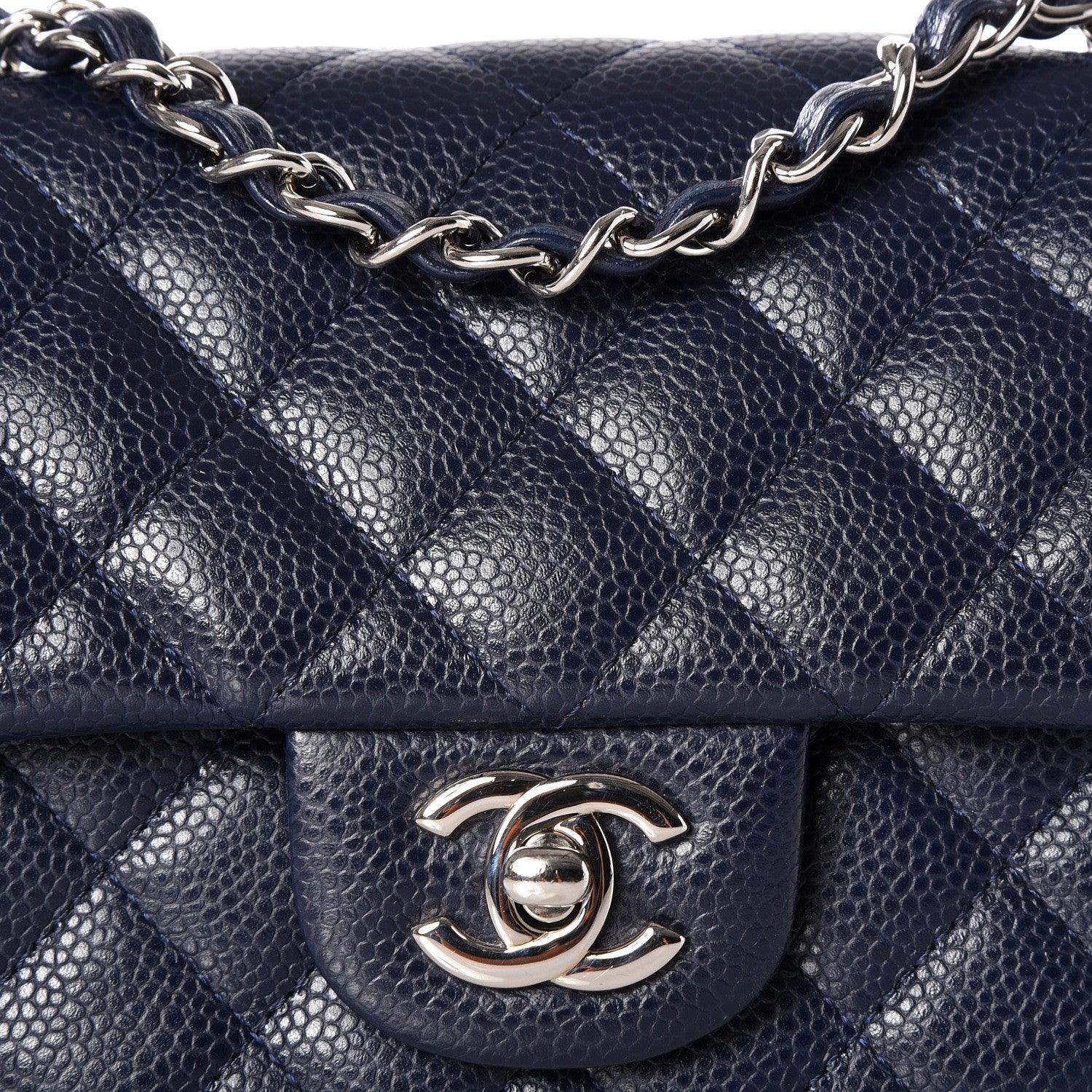 Chanel Caviar Quilted Mini Rectangular Flap Navy 10 of 11