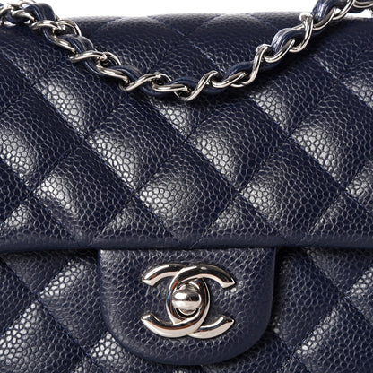 Chanel Caviar Quilted Mini Rectangular Flap Navy 10 of 11