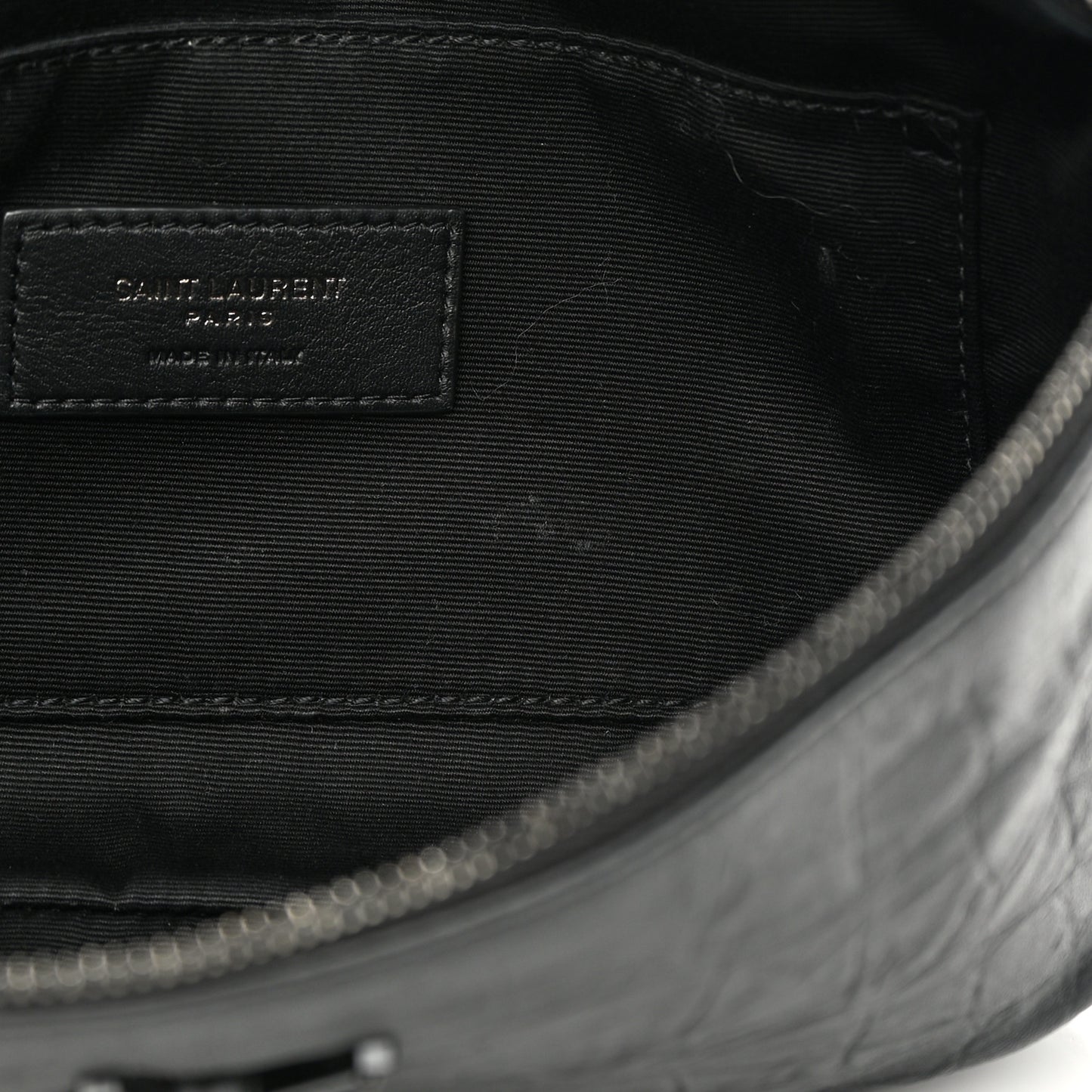 Calfskin Crocodile Embossed Monogram Belt Bag Black