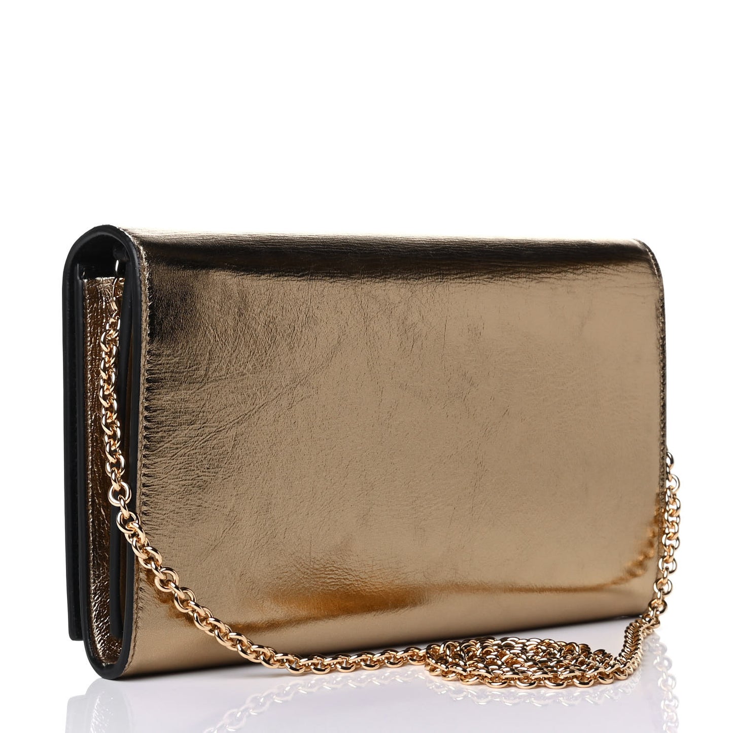 Metallic Calfskin Monogram Belle de Jour Chain Clutch Gold