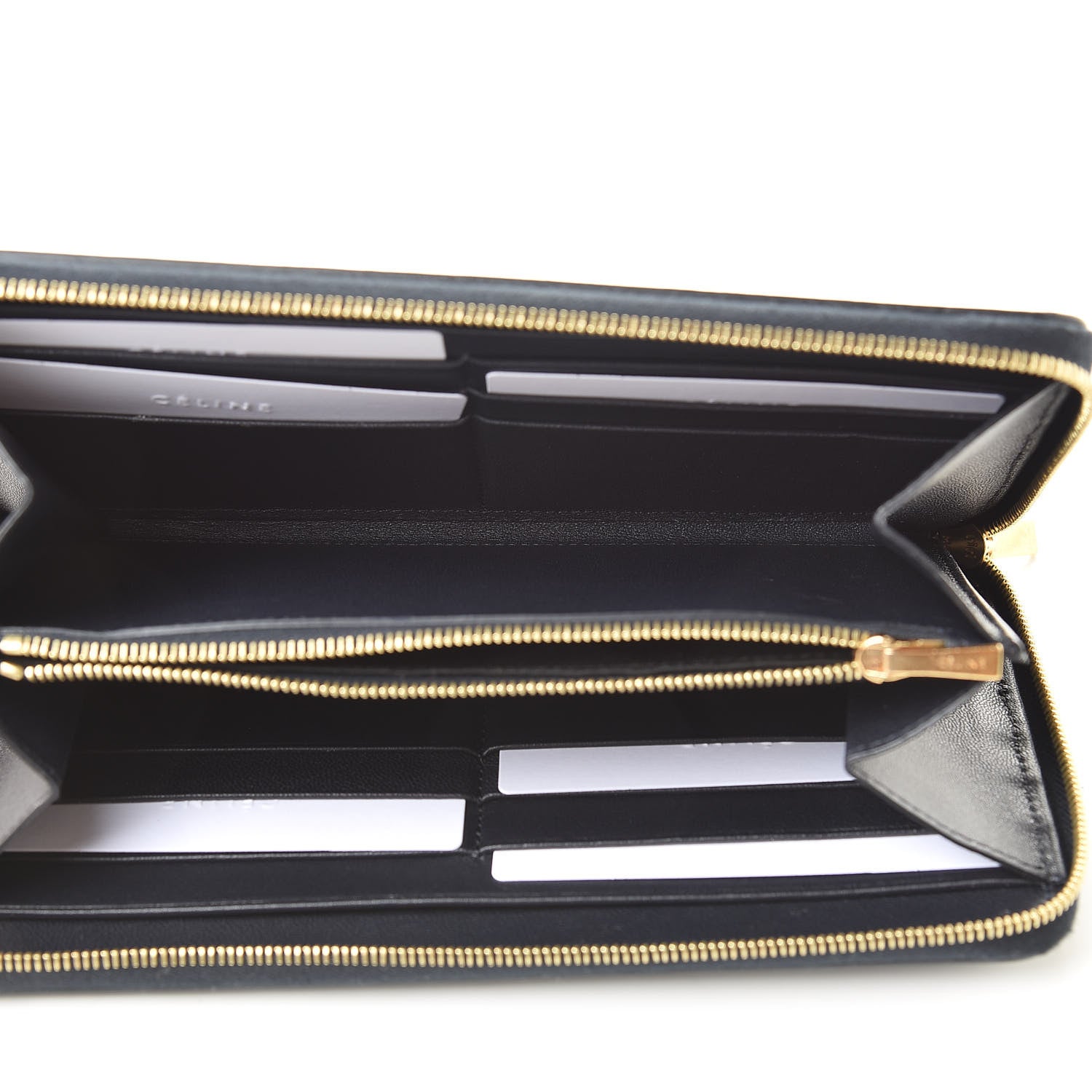 Celine Lambskin Large Zip Around Multifunction Wallet Grass Navy 5 of 11