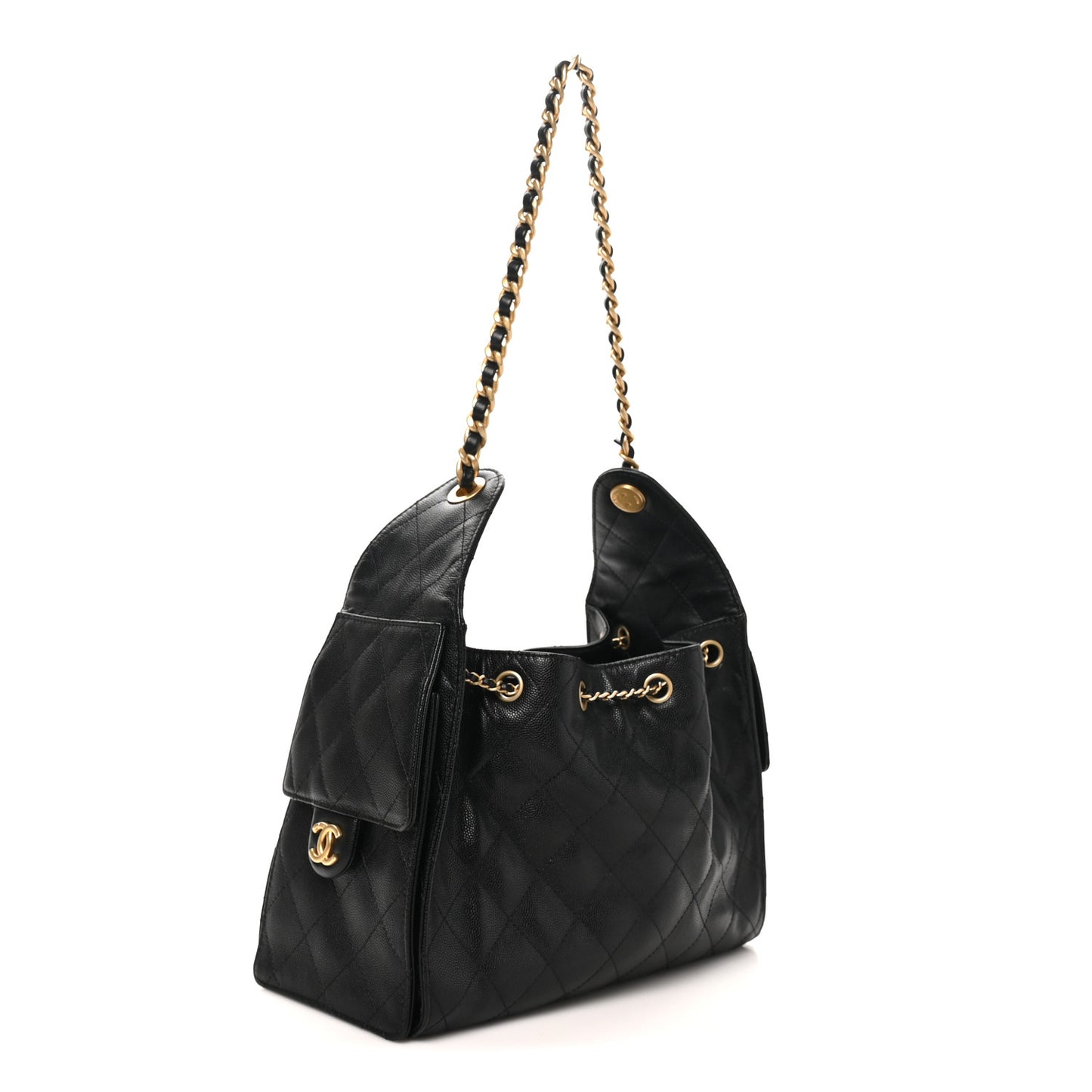 Caviar Quilted Small Chanel 25 Handbag Black