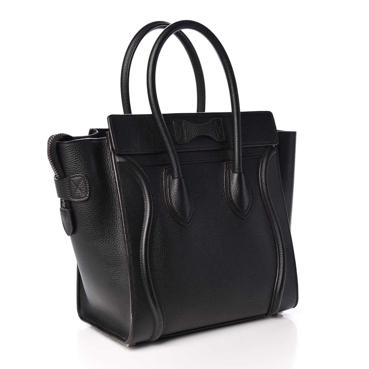 Drummed Calfskin Micro Luggage Black