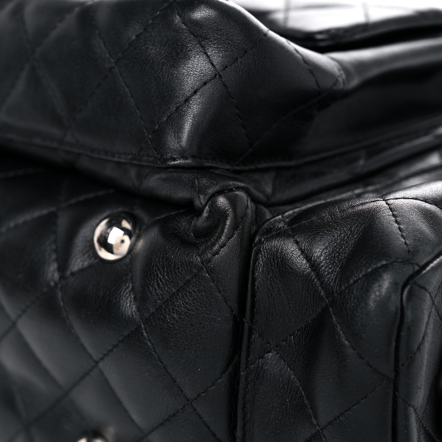 Chanel Calfskin Quilted Large Cambon Multipocket Reporter Black White 9 of 25