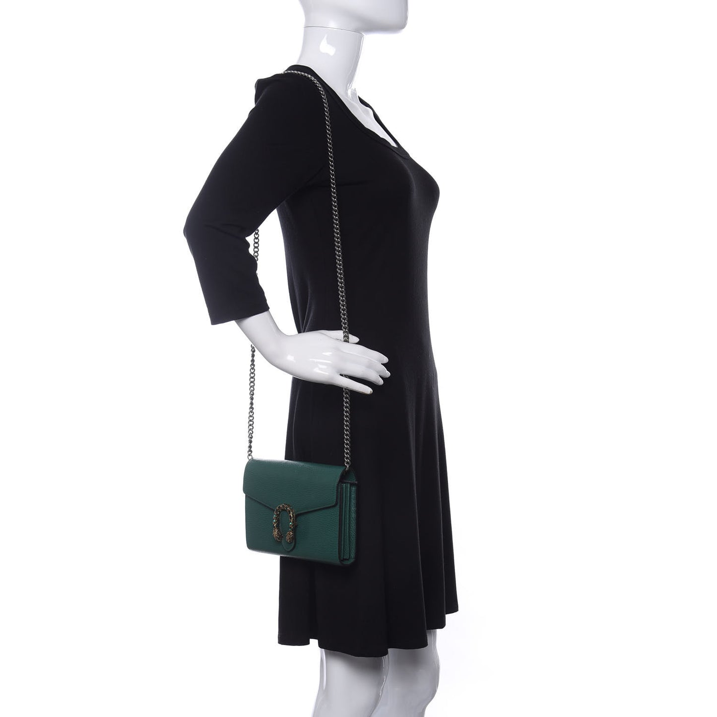 Calfskin Mini Dionysus Chain Wallet Emerald