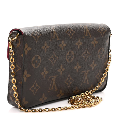 Louis Vuitton Monogram Pochette Felicie Chain Wallet Fuchsia 2 of 8