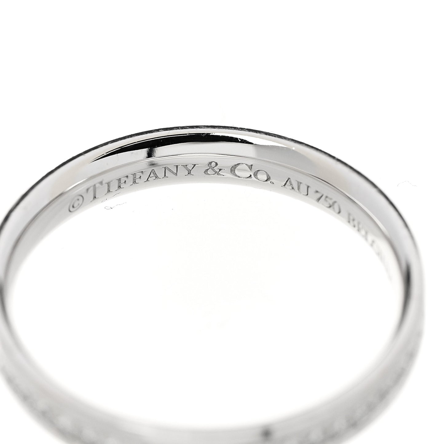 18K White Gold Diamond .24ctw 3mm Eternity Band Ring 49 5