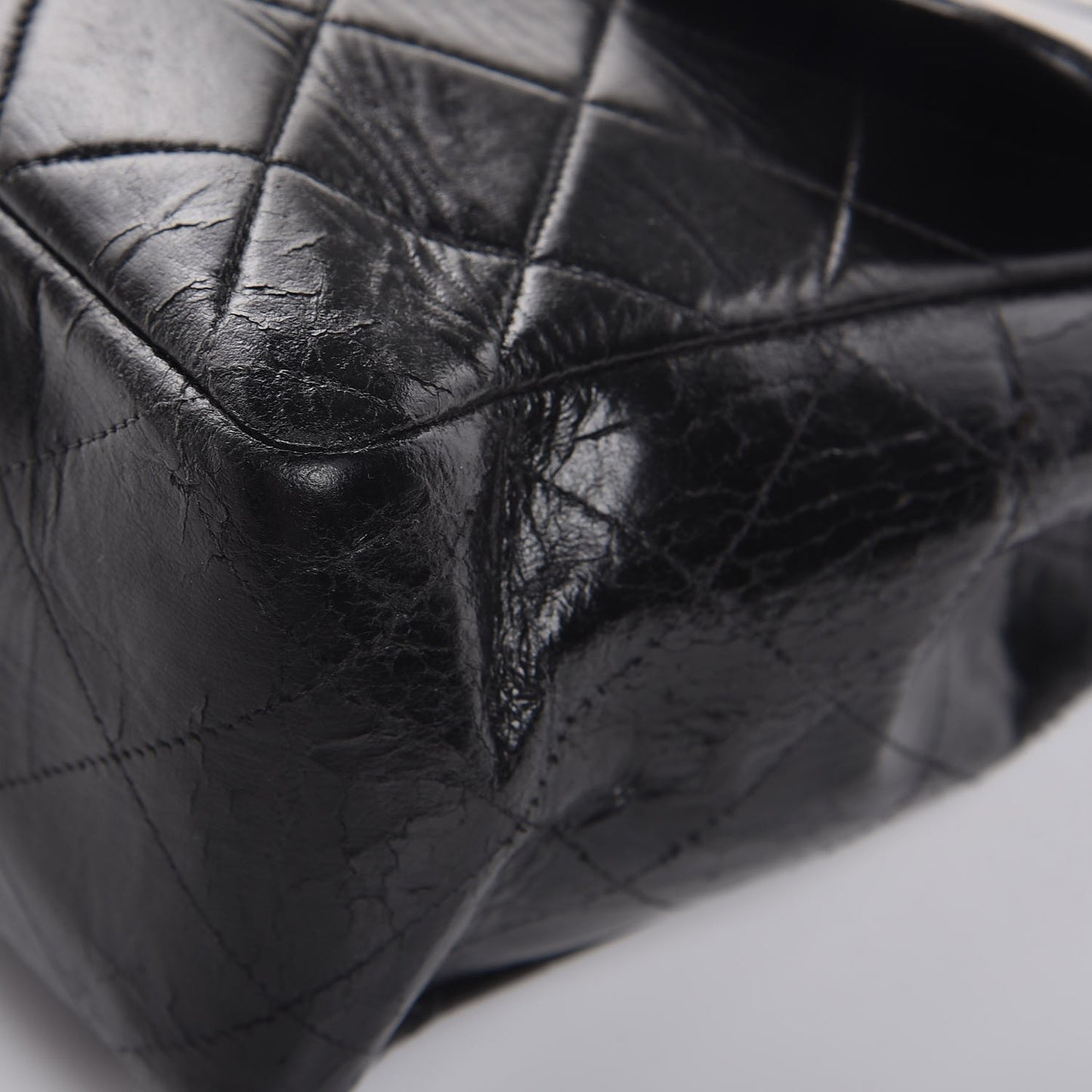 Lambskin Quilted Jumbo Single Flap Black