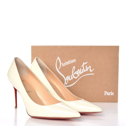 Christian Louboutin Patent Decollete 554 85 Pumps 38.5 Snow 8 of 8