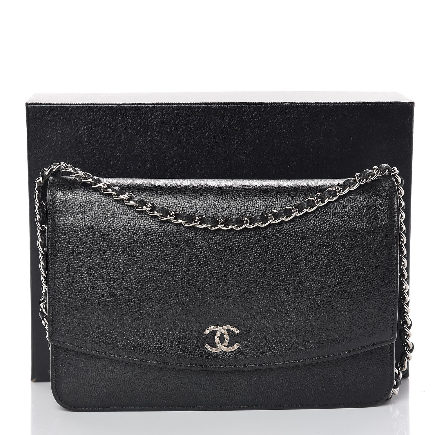 Chanel Caviar Sevruga Wallet On Chain WOC Black 22 of 22