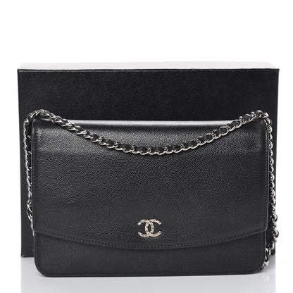 Chanel Caviar Sevruga Wallet On Chain WOC Black 22 of 22