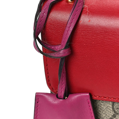 Gucci GG Supreme Monogram Calfskin Small Padlock Shoulder Bag Beige Hibiscus Red New Rosette 12 of 12