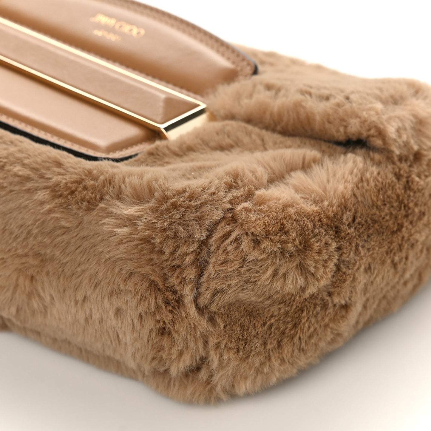 Faux Fur Carolina Chain Shoulder Bag Teddy