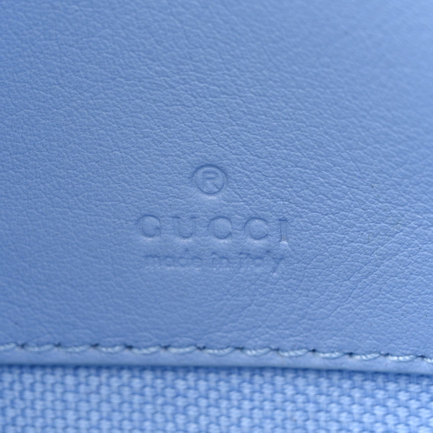Gucci Dollar Calfskin Enamel Super Mini GG Marmont Chain Shoulder Bag Light Pink Blue 6 of 13