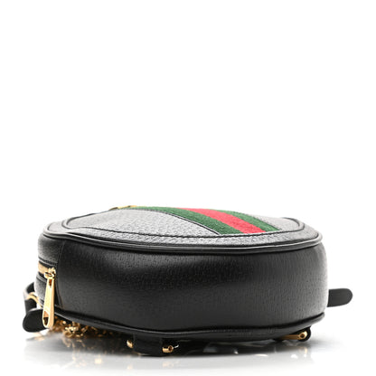 Gucci Grained Calfskin Web Mini Ophidia Round Backpack Black 4 of 9