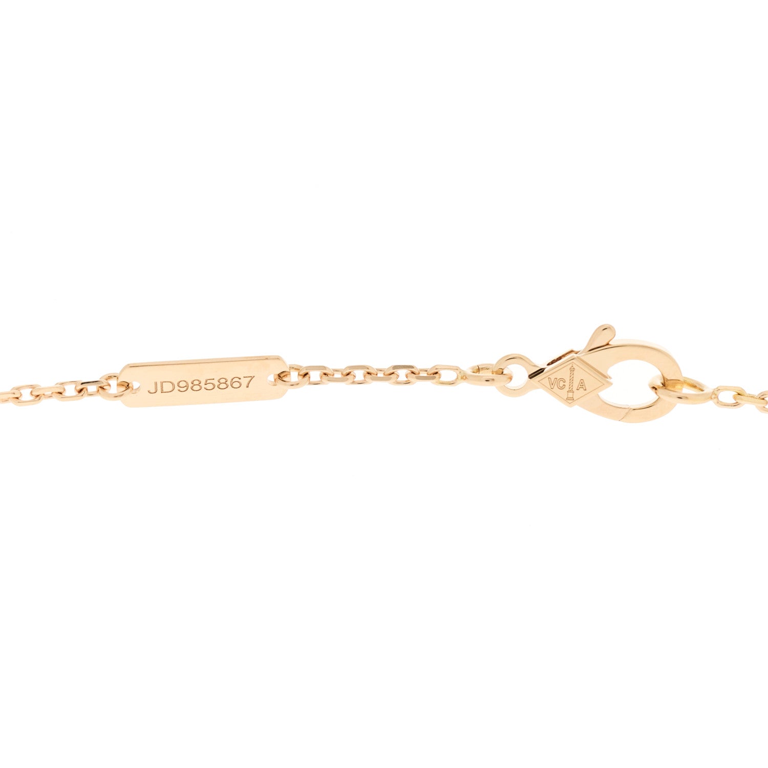 Van Cleef & Arpels 18K Rose Gold Diamond Silver Obsidian Vintage Alhambra Pendant Necklace 3 of 6