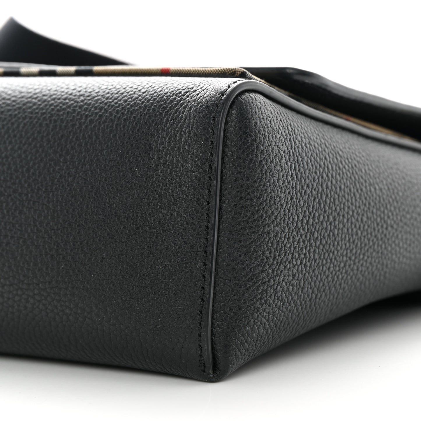 Grainy Calfskin Vintage Check Note Crossbody Bag Black