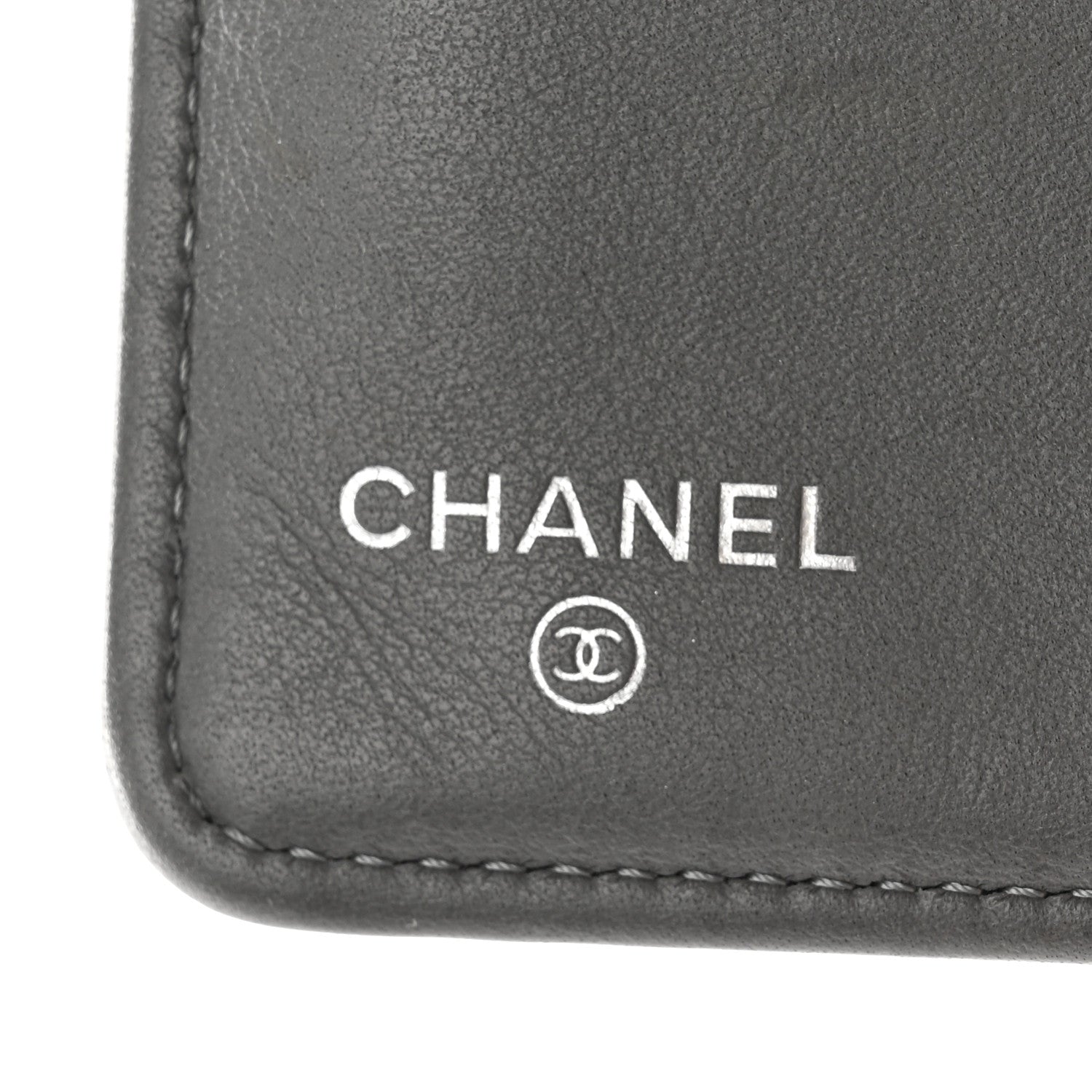 Chanel Calfskin Chevron Quilted Boy Yen Wallet Grey 6 of 11