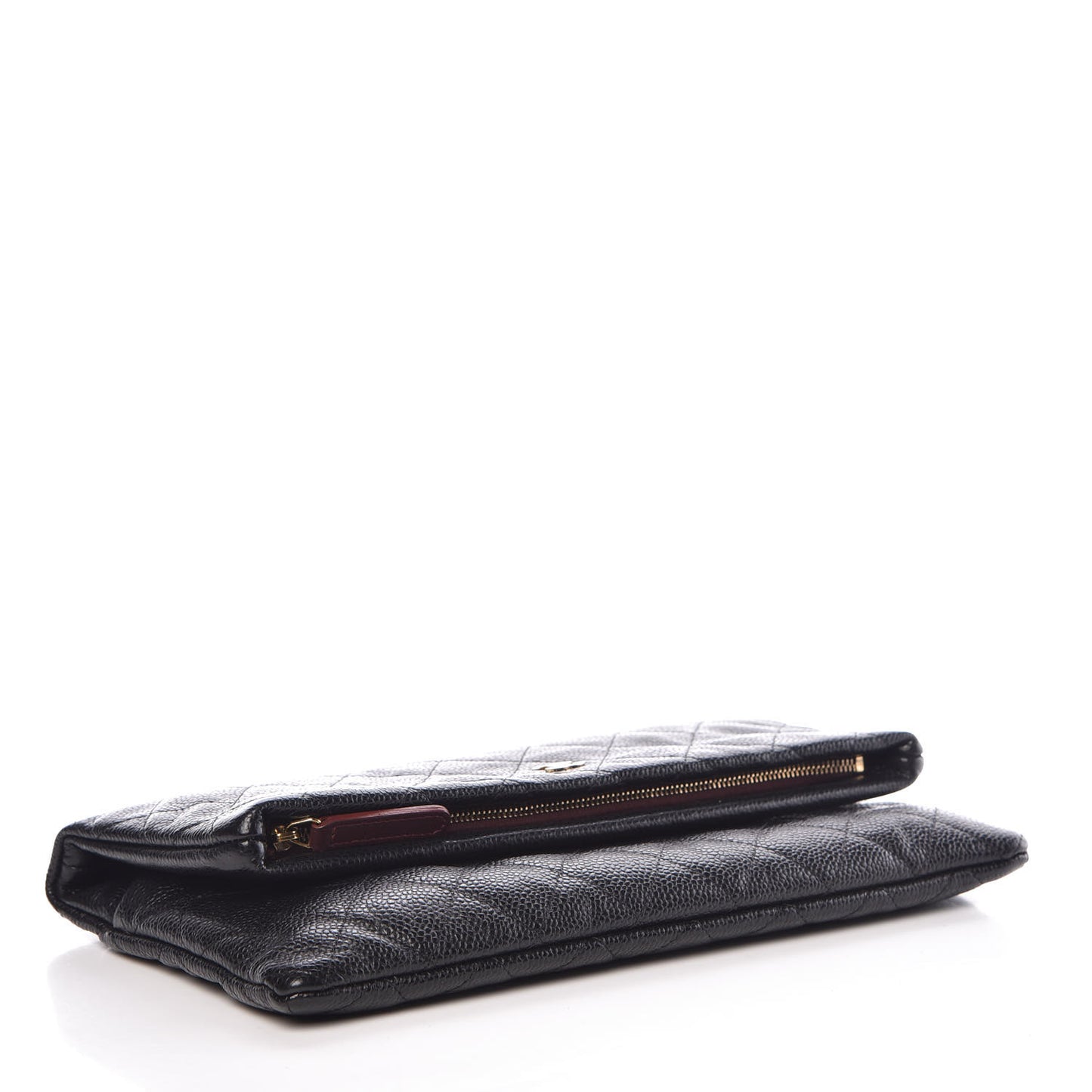 Caviar Quilted CC Beauty Clutch Black