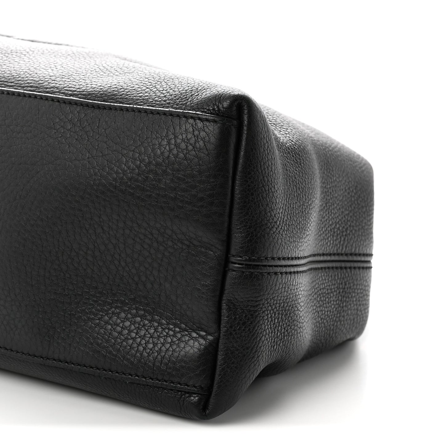 Pebbled Calfskin Medium Soho Chain Shoulder Bag Black