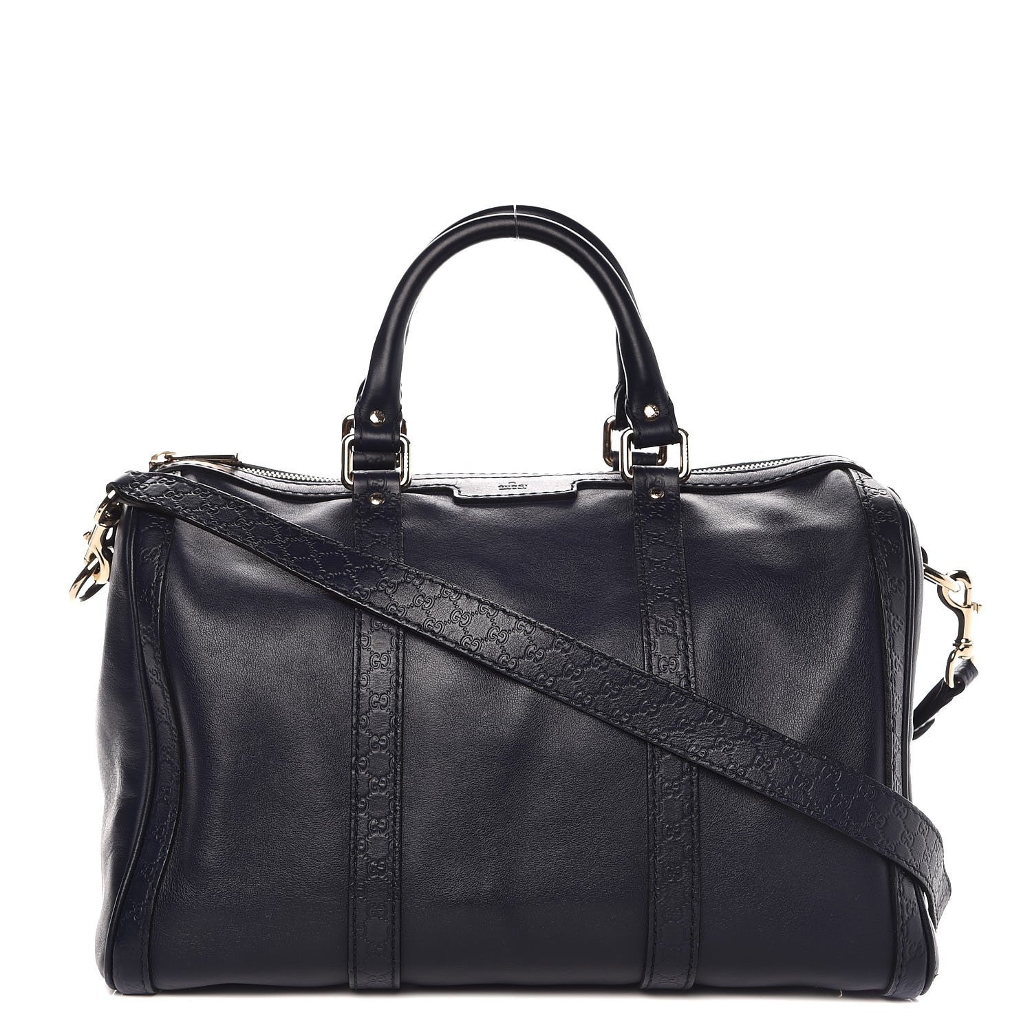 Gucci Calfskin Microguccissima Trim Medium Joy Boston Navy Blue 1 of 15