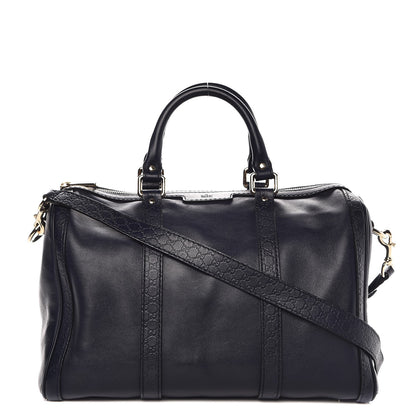 Gucci Calfskin Microguccissima Trim Medium Joy Boston Navy Blue 1 of 15