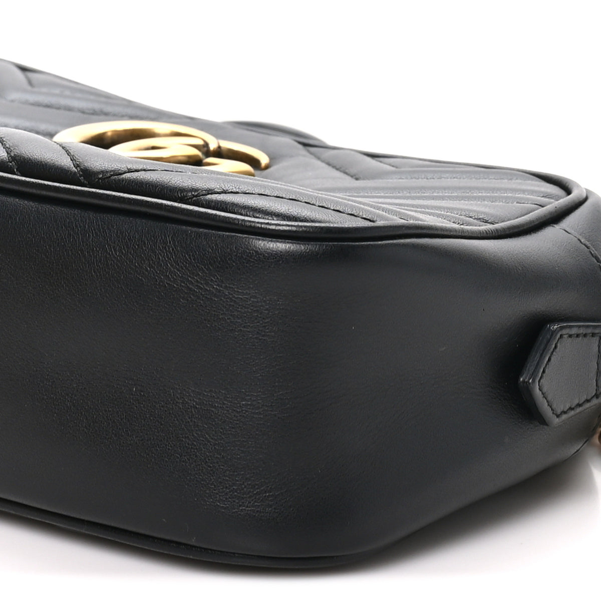 Gucci Calfskin Matelasse Small GG Marmont Chain Shoulder Bag Black 10 of 10