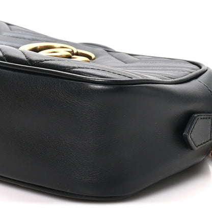 Gucci Calfskin Matelasse Small GG Marmont Chain Shoulder Bag Black 10 of 10