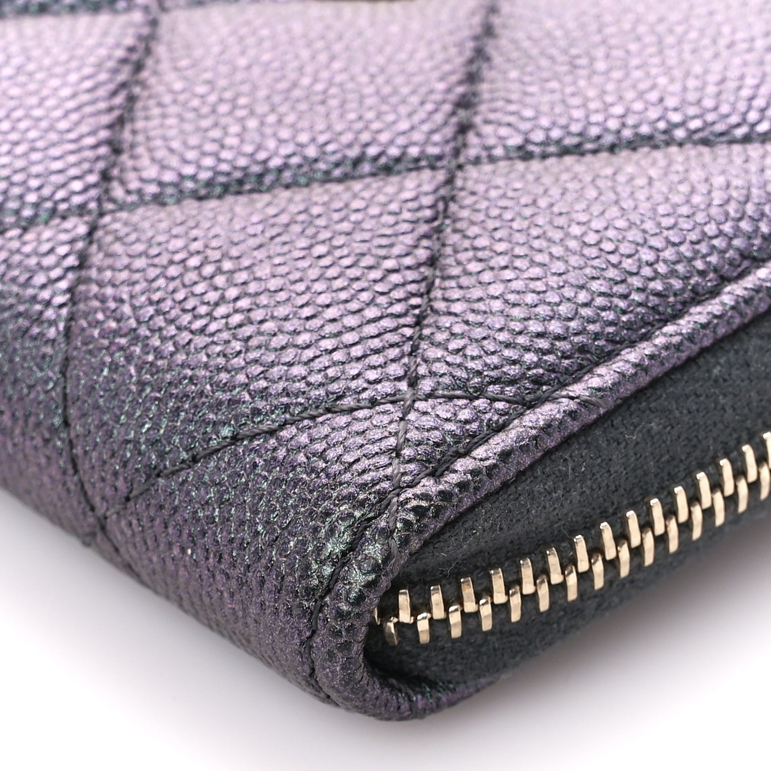 Chanel Iridescent Caviar Quilted Zip Coin Purse Black 10 of 10