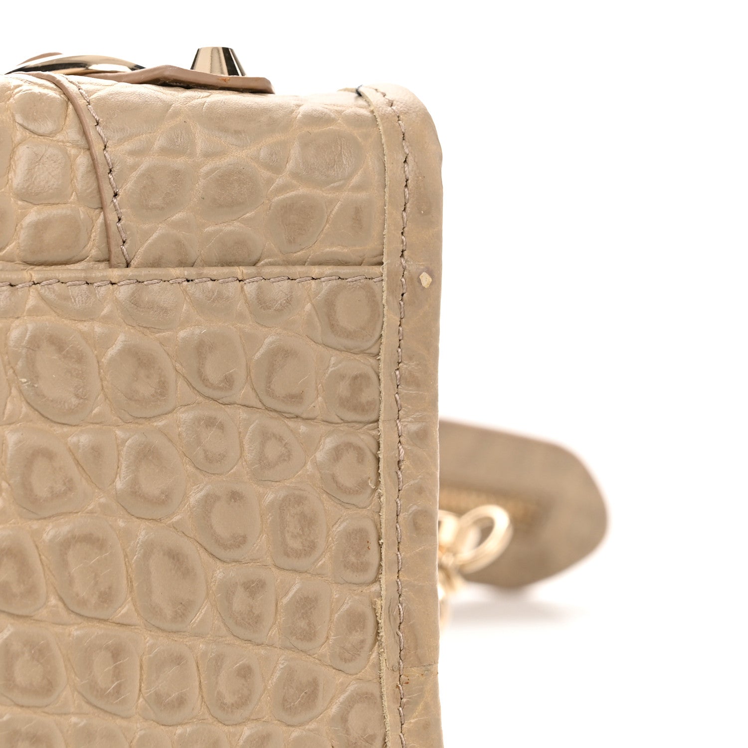 Balenciaga Calfskin Crocodile Embossed Classic Gold Hardware City Beige Latte 10 of 10