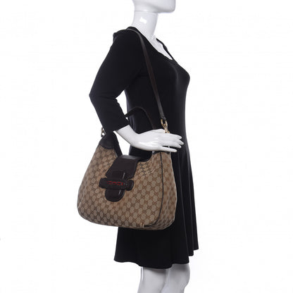 Gucci Monogram Web Medium Dressage Hobo Dark Brown 2 of 13