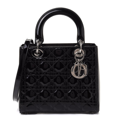 Christian Dior Patent Cannage Medium Lady Dior Black 1 of 10