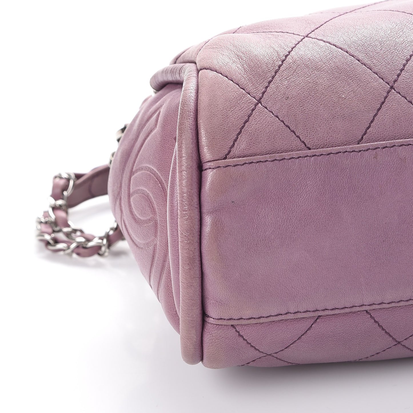 Lambskin Stitched Medium Ultimate Soft Tote Light Purple