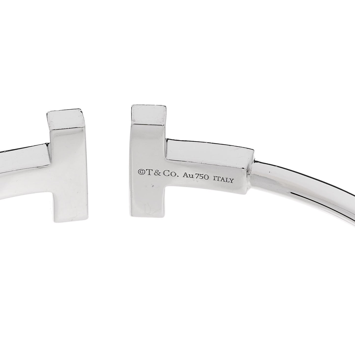 18K White Gold Diamond T Wire Bracelet