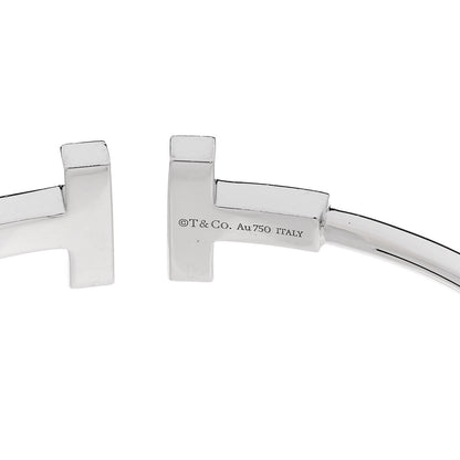 Tiffany 18K White Gold Diamond T Wire Bracelet 3 of 3
