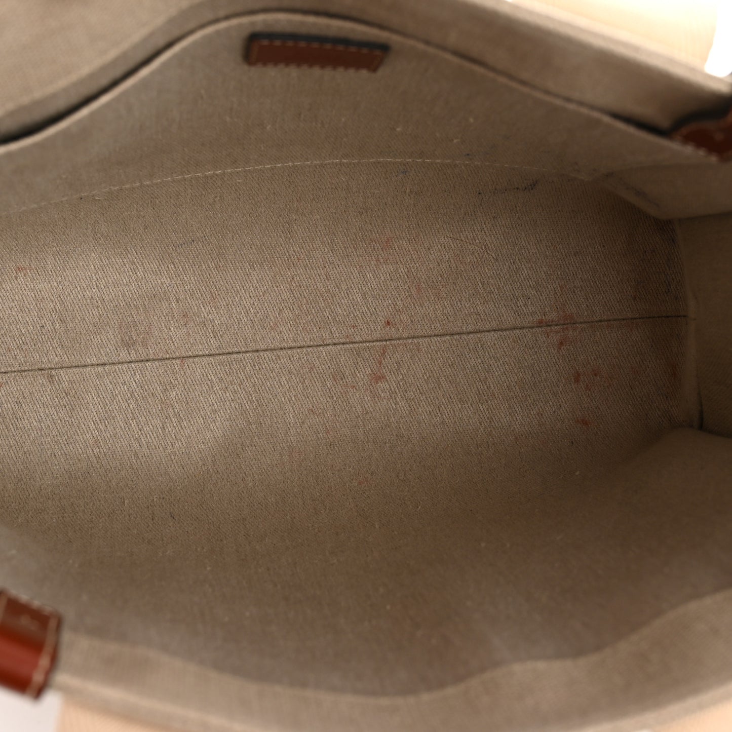 Linen Calfskin Medium Woody Ribbon Tote White Brown